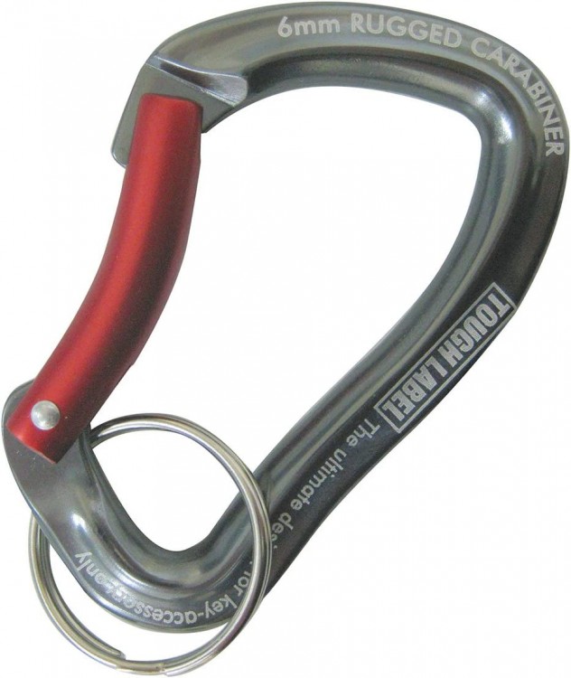 BELMONT Tough Label VEX-121 6mm Rugged Carabiner #Titanium x Red