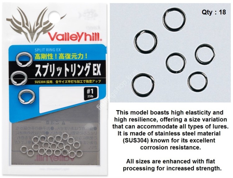 VALLEYHILL Split Ring EX Black #2 (40lb)