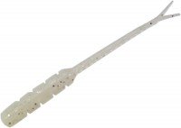MUSTAD Aji Worm Bachi-Bachi 2" #007 White Luminous Silver Lame