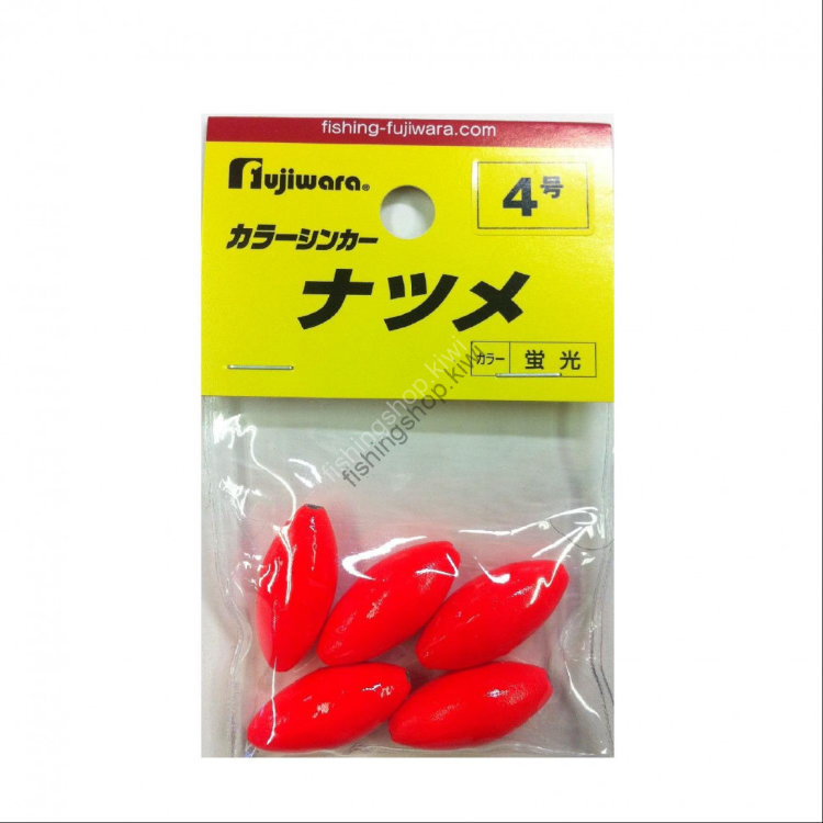 Fujiwara Colour Sinker Jujube No.4 Fluorescent Red