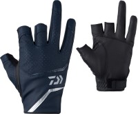 DAIWA DG-2223 Faux Leather Gloves (3fingers cut) Navy L