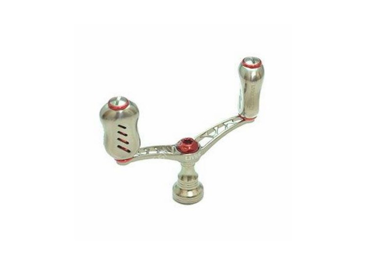 LIVRE 3736 Double Handle Wing 80 Fino Knob for Shimano S2 #Titanium/Red