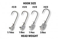 DEPS Swimming Jig Head 3.5g #3/0 (4pcs)