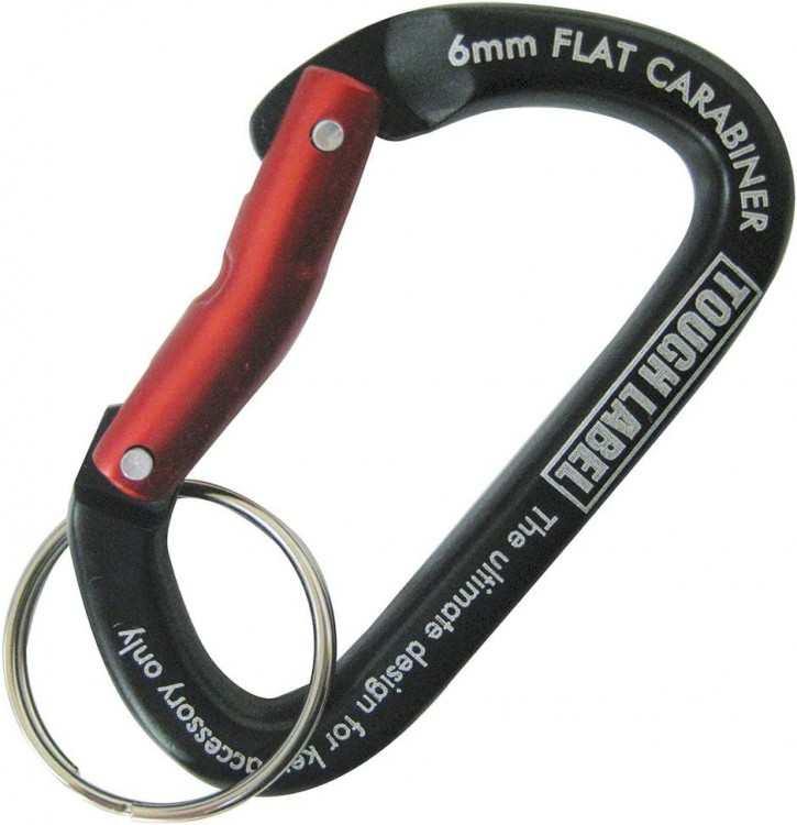 BELMONT Tough Label VEX-124 6mm Flat Carabiner #Black x Red