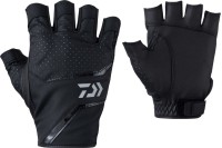 DAIWA DG-2323 Faux Leather Gloves (5fingers cut) Black M