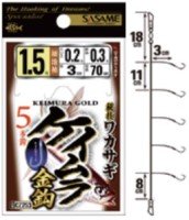 SASAME Keimura Hook Hosoji Sode CZ253 [Gold Keimura] 5 Hook 1.5-0.2