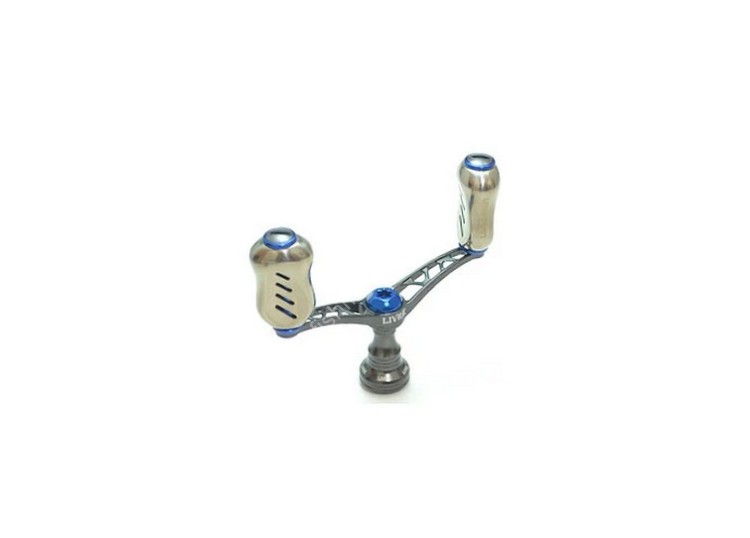 LIVRE 3758 Double Handle Wing 80 Fino Knob for Daiwa #Gunmetal/Blue