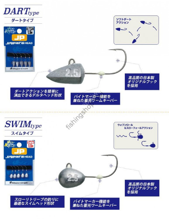 MAJOR CRAFT Jigpara Head Swim 1.5g (5pcs)