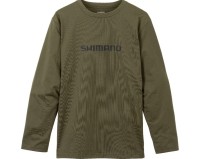 SHIMANO SH-022W Dry Logo T-shirt Long Sleeve Khaki XL