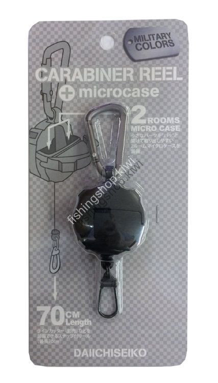 DAIICHISEIKO Carabiner Reel & Micro Case Black