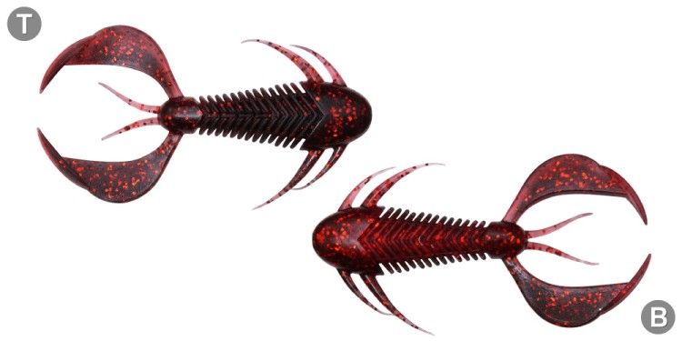 MEGABASS Rock Hog 2'' #Black Back Clear Red (10pcs)