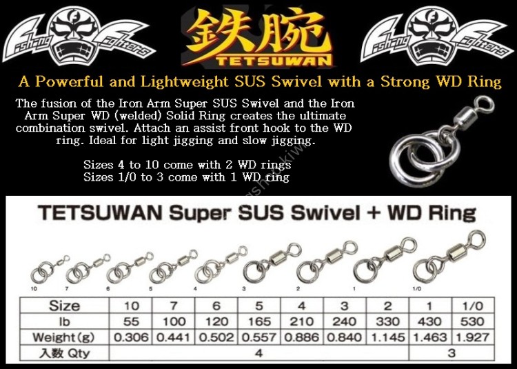 NATURE BOYS FishingFighters Tetsuwan Super SUS Swivel + WD Ring #1