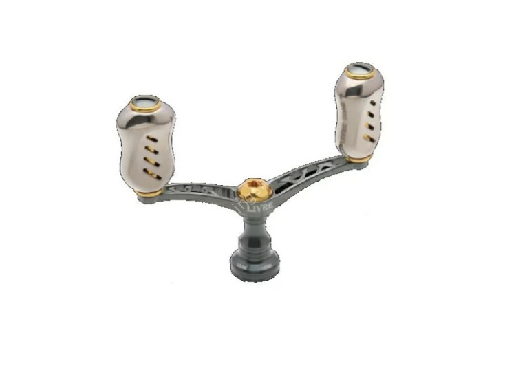 LIVRE 3754 Double Handle Wing 80 Fino Knob for Daiwa #Titanium/Gold
