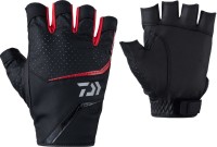 DAIWA DG-2323 Faux Leather Gloves (5fingers cut) Red M