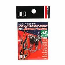 DUO Drag Metal Cast Genuine Assist Hook Rear Single [Pink Tinsel] #13 (5pcs)
