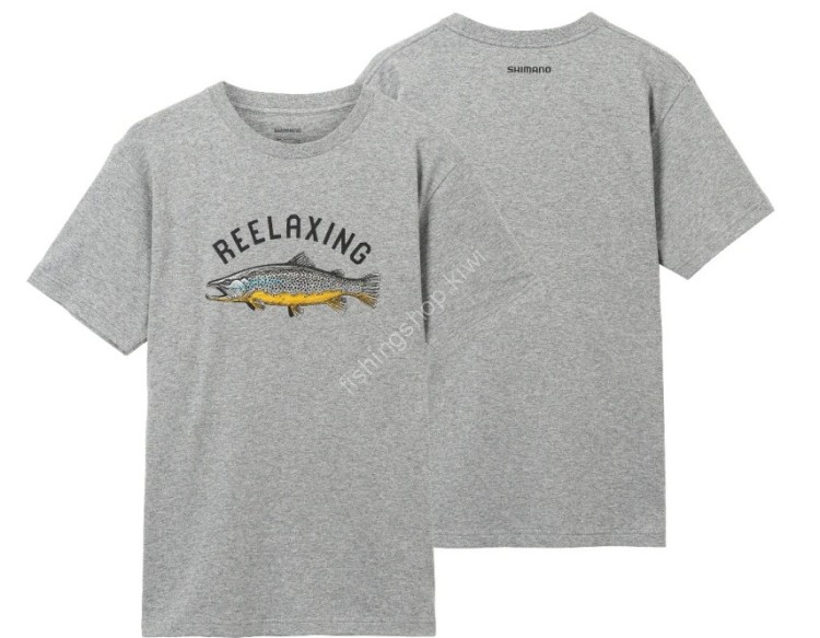 SHIMANO SH-003V Organic Cotton Graphic T-shirt Melange Gray L