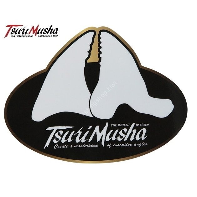 TSURI MUSHA White Mask Sticker Black