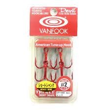 VANFOOK Devil Short Shank DT-55R [Red] #2 (4pcs)