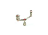 LIVRE 3756 Double Handle Wing 80 Fino Knob for Daiwa #Titanium/Red