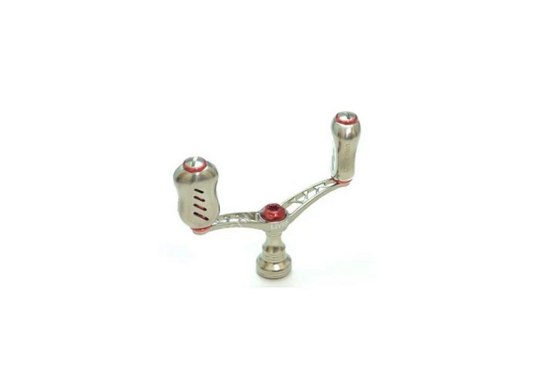 LIVRE 3756 Double Handle Wing 80 Fino Knob for Daiwa #Titanium/Red