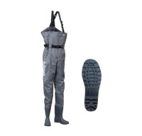 PAZDESIGN PPW-455 PVC Boot Chest High Wader II [Radial Sole] Non-Breathable Type (Charcoal) S