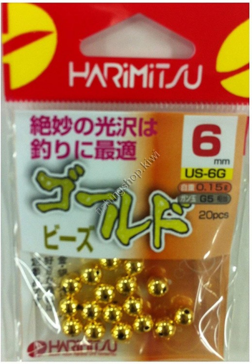 HARIMITSU Gold Beads 6mm (10pcs)