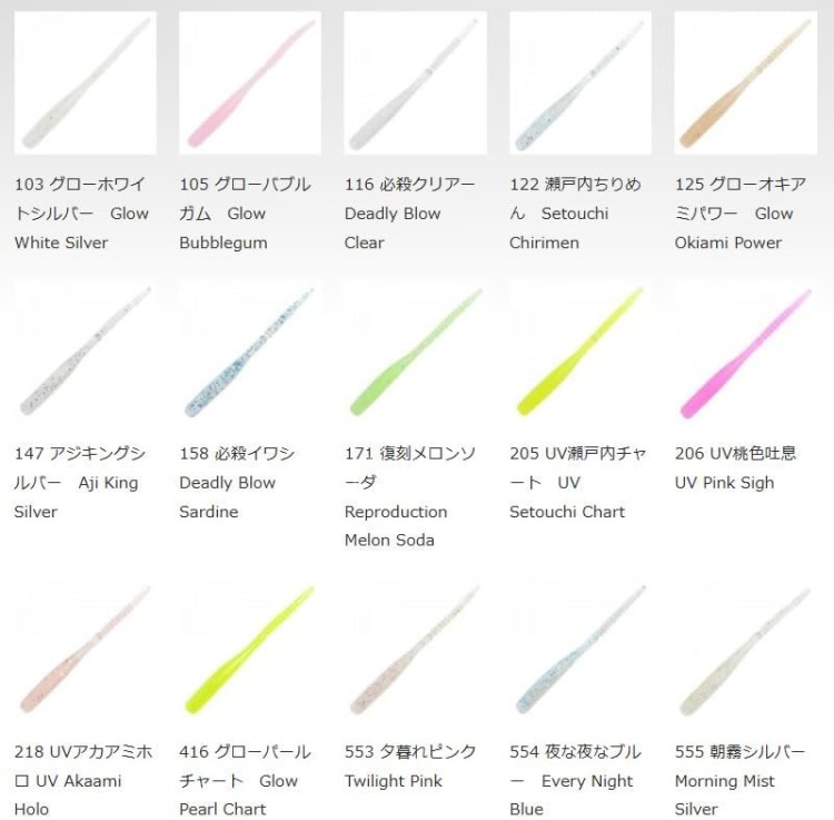 REINS Gyoran Aji Caro Swamp 3'' #416 Glow Pearl Chart