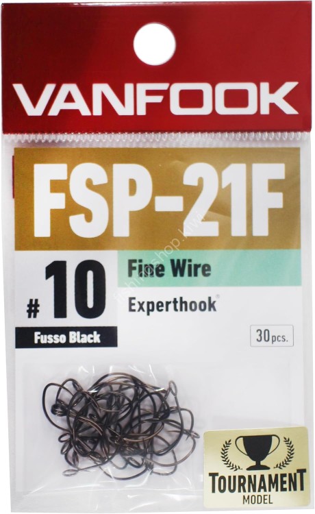 VANFOOK FSP-21F Expert Hook Tournament Model [Fluorocarbon Black] #10 (30pcs)
