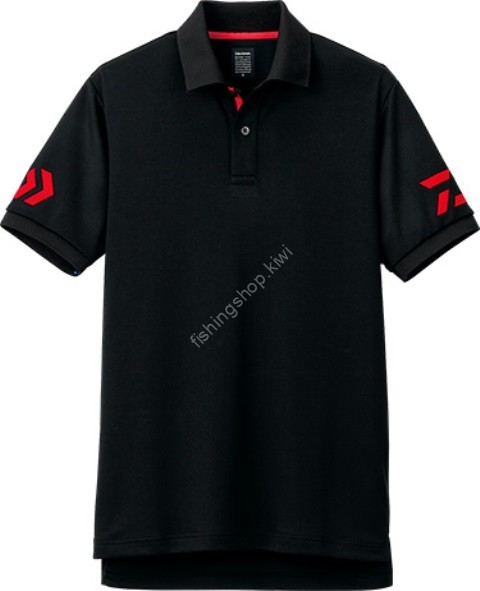 DAIWA DE-7906 Short Sleeve Polo Shirt (Black x Red) 3XL