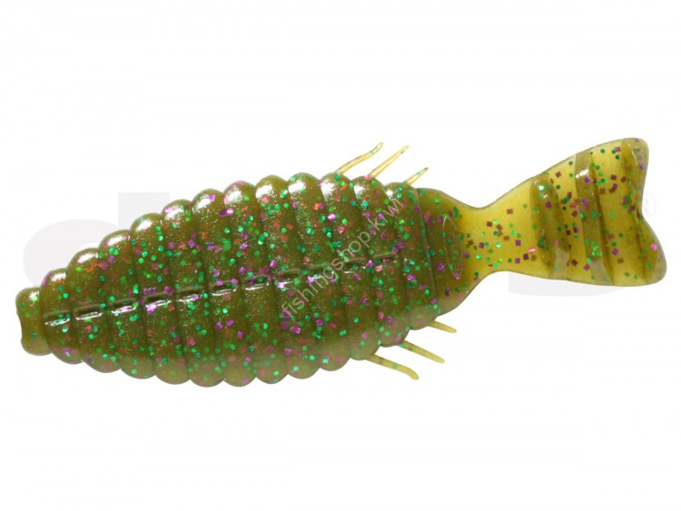 DEPS Bullflat 2" 115 Green Pumpkin / Purple & Green Flake