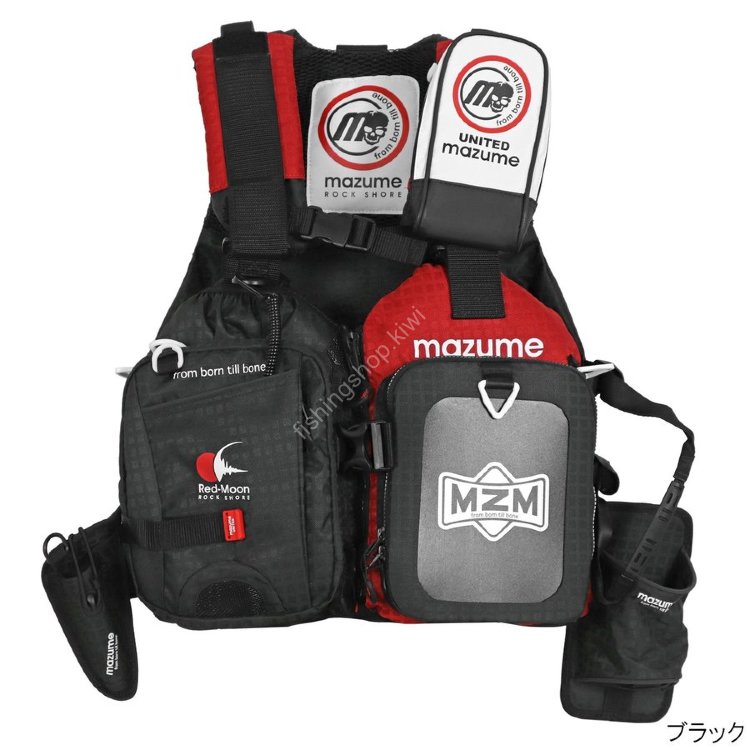 MAZUME MZLJ442 MZ Red Moon Life Jacket Rock Shore SP2 BK