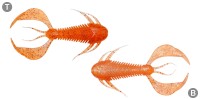 MEGABASS Rock Hog 2'' #Clear Orange/ Rainbow Flake (10pcs)