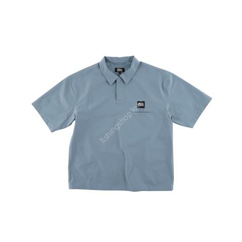 ABU GARCIA Water Resistant Fishing Polo Shirt [Blue Gray] XL