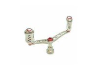 LIVRE 3836 Double Handle Wing 100 Fino Knob for Shimano S2 #Titanium/Red