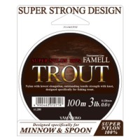 YAMATOYO Famell Trout Nylon Line [Titanium brown] 100m #1.2 (7lb)