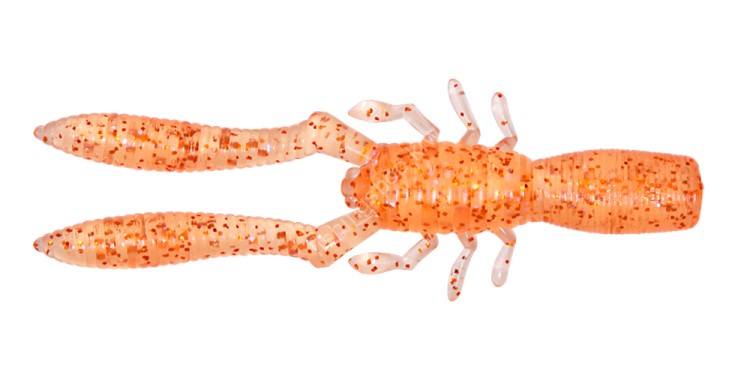 MEGABASS Bottle Shrimp SW 3'' #Clear Orange/Rainbow Flake