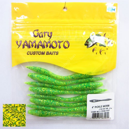 TIEMCO Gary Pickle Worm 4 #169 Chartreuse Lime & Chartreuse Flakes