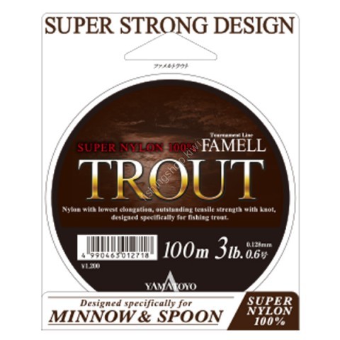 YAMATOYO Famell Trout Nylon Line [Titanium brown] 100m #1.5 (8lb)