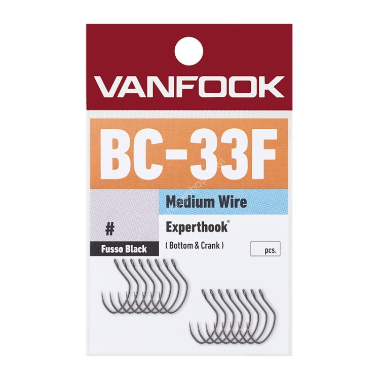 VANFOOK BC-33F Experthook Bottom & Crank [Fusso Black] #9 (16pcs)