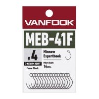 VANFOOK Minnow Expert Hook Medium Heavy Wire Micro Barb MEB-41F [Fluorine Black] #2 (16pcs)