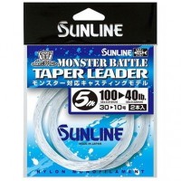 SUNLINE Monster Battle Taper Leader Clear [5 m x 2 ] 100 > 80lb #30 > 18