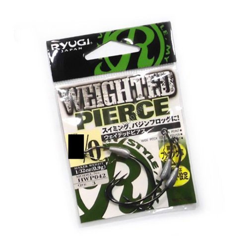 RYUGI Weighted Pierce HWP042 [TC Black] #4/0 (3pcs)