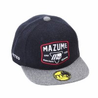 MAZUME MZCP-515 FLAT CAP Skull Emblem Navy