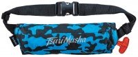 TSURI MUSHA TM-9320RS Automatic Extension Life Jacket Waist Type #TM Blue Camo