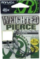 RYUGI Weighted Pierce HWP042 [TC Black] #5/0 (3pcs)