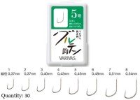 VARIVAS Gluten Hook [Silver] #5 (30pcs)
