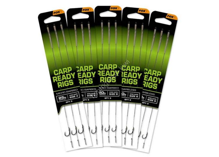 FOX EOS Barbless Carp Ready Rigs Size 6 [Weedy Green] (3pcs)