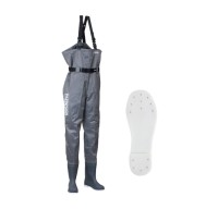 PAZDESIGN PPW-454 PVC Boot Chest High Wader II [Felt Spike Sole] Non-Breathable Type (Charcoal) S