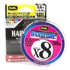 DUEL Hardcore X8 [5-color Marking] 200m #0.6 (13lb)