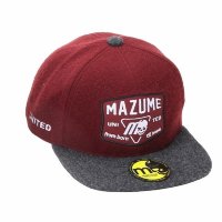 MAZUME MZCP-515 FLAT CAP Skull Emblem Bordeaux